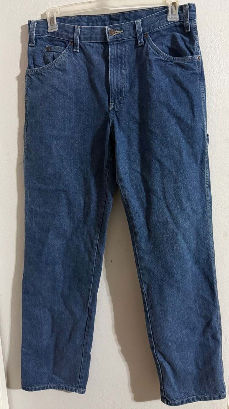 Dickies Carpenter Jeans Men's Vintage Blue Denim Sz 32x34